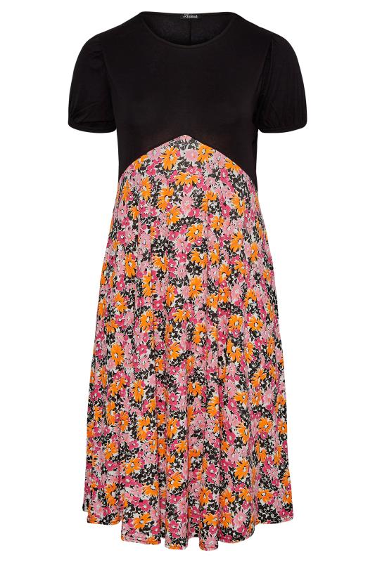 LIMITED COLLECTION Curve Black Floral 2 in 1 Midaxi Dress 6