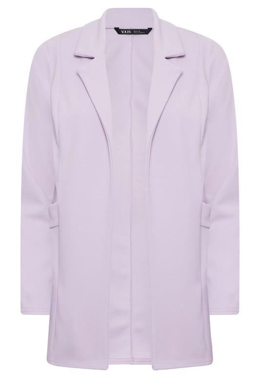 YOURS PETITE Plus Size Lilac Purple Scuba Blazer | Yours Clothing 6