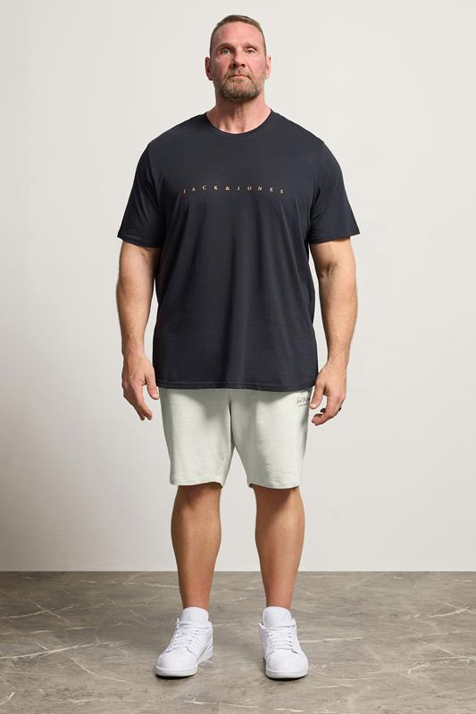JACK & JONES Big & Tall Dark Navy Blue Slogan T-Shirt | BadRhino 1