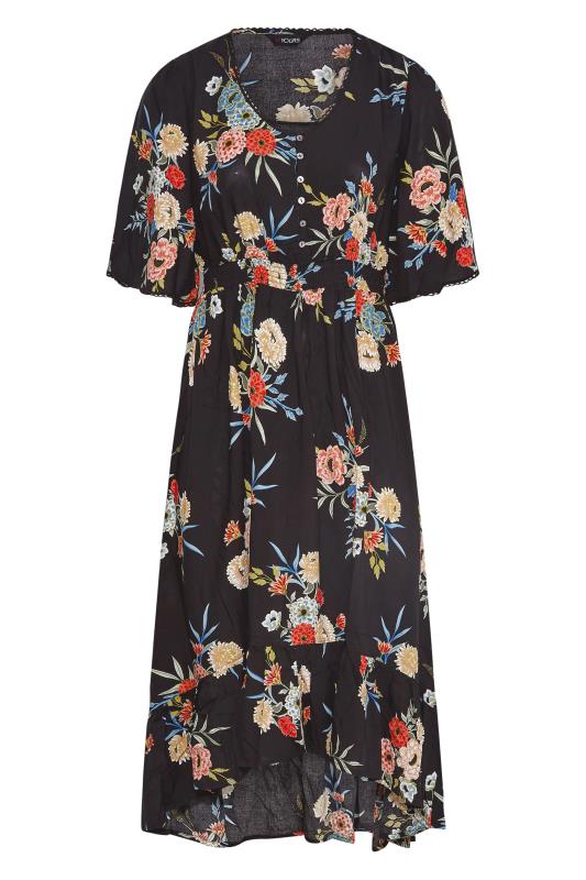 Plus Size Black Floral High Low Dress | Yours Clothing 6