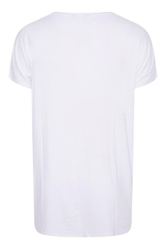 Curve White Star Embellished Drop Shoulder T-Shirt 7