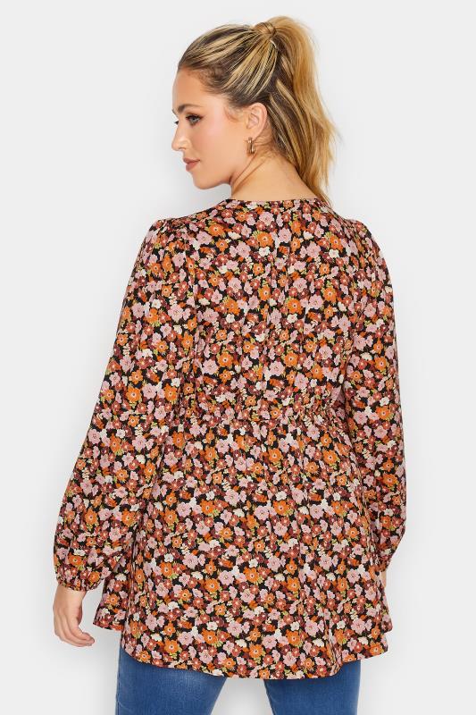 LIMITED COLLECTION Plus Size Womens Curve Orange & Pink Floral Print Blouse 4