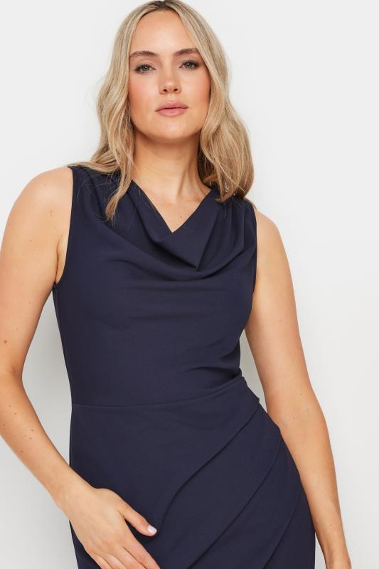 LTS Tall Women's Navy Blue Cowl Neck Wrap Dress | Long Tall Sally 2