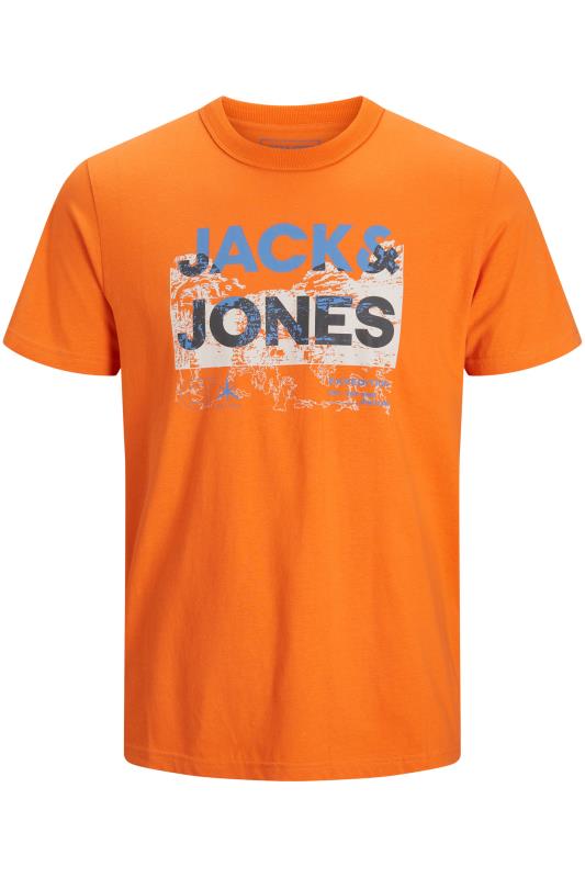 Plus Size  JACK & JONES Big & Tall Orange Logo Short Sleeve T-Shirt