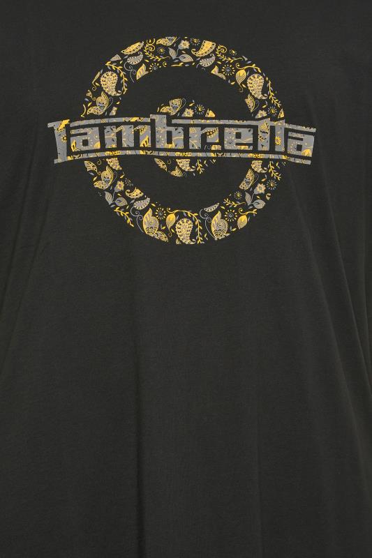 LAMBRETTA Big & Tall Plus Size Black 'Lambretta' Slogan T-Shirt | BadRhino  2