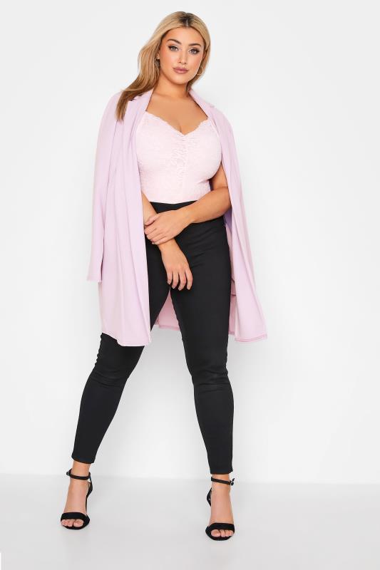 LIMITED COLLECTION Plus Size Lilac Purple Longline Blazer | Yours Clothing 2