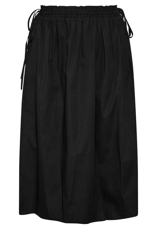 YOURS Plus Size Black Poplin Midi Skirt | Yours Clothing 5