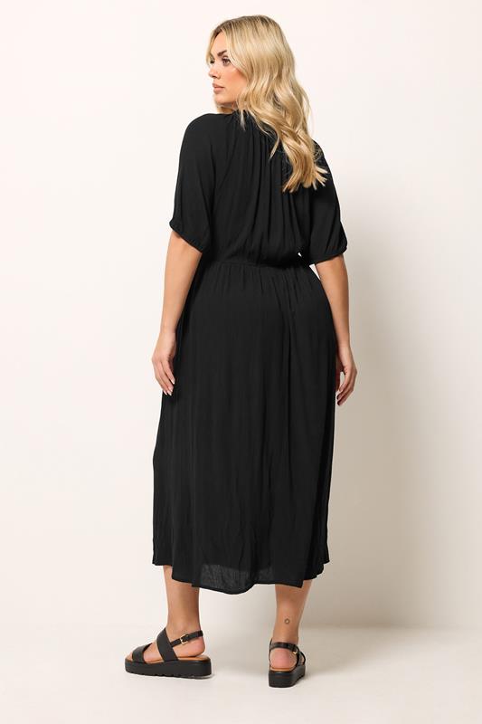 YOURS Plus Size Black Embroidered Maxi Dress | Yours Clothing 2