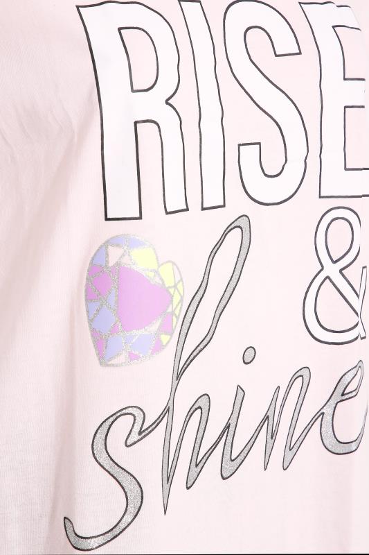 Curve Pink 'Rise & Shine' Cuffed Pyjama Set 4