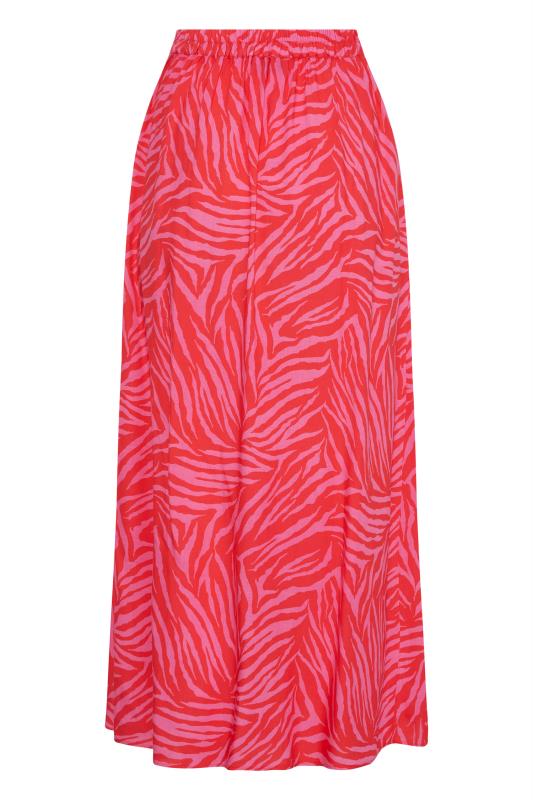 LTS Tall Pink Zebra Print Midi Skirt 5