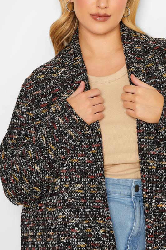 Curve Plus Size Black & Yellow Textured Cardigan | Yours Clothing  5
