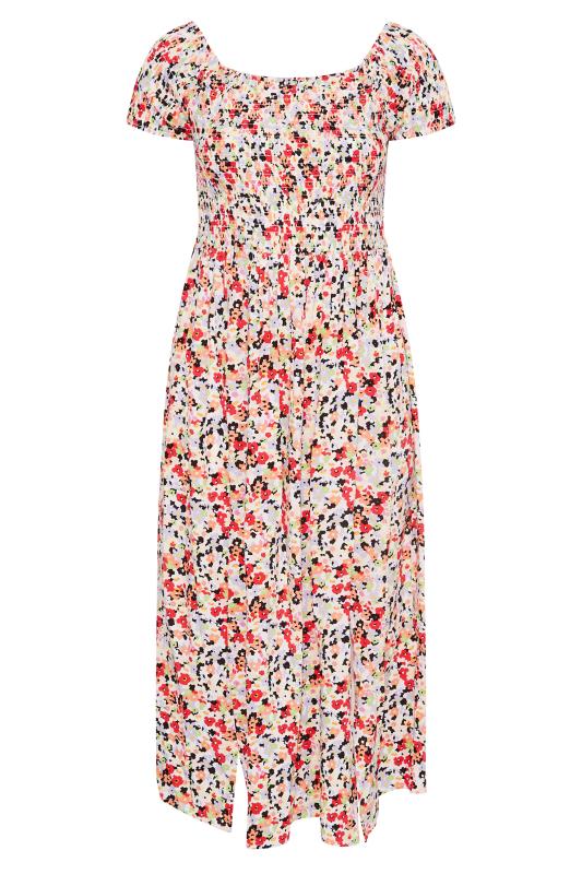 Plus Size Red Floral Bardot Maxi Dress | Yours Clothing 6