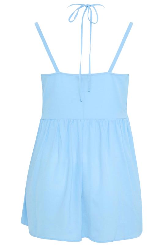 LIMITED COLLECTION Curve Light Blue Strappy Halter Cami Top 7