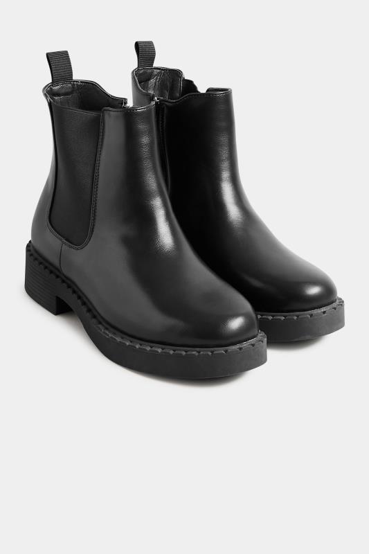 LIMITED COLLECTION Black Faux Leather Chelsea Boots In Extra Wide EEE Fit | Yours Clothing 2