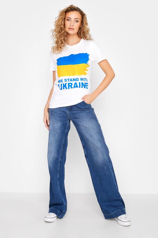Ukraine Crisis 100% Donation White 'We Stand With Ukraine' T-Shirt | Yours Clothing 3