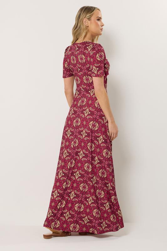 LTS Tall Women's Red Tile Print Twist Front Maxi Dress | Long Tall Sally 4