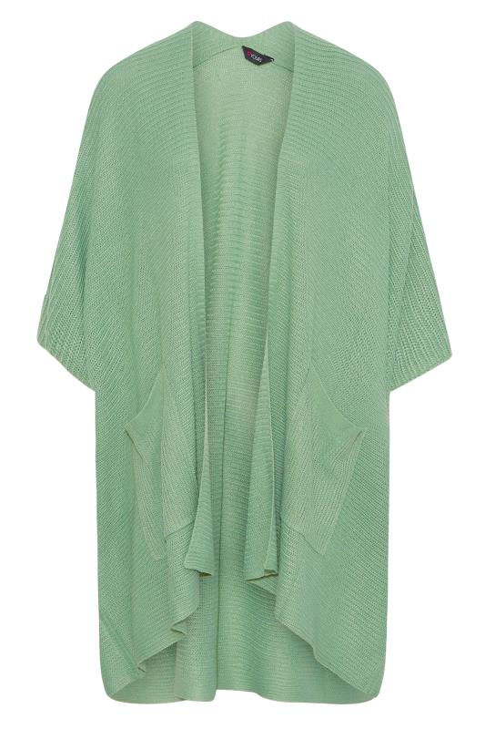 Plus Size Curve Green Waterfall Longline Cardigan | Yours Clothing 6