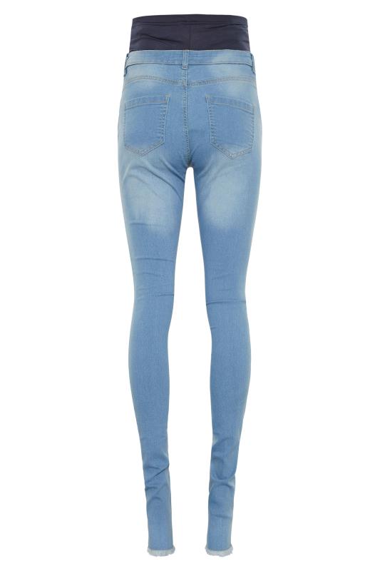 LTS Tall Maternity Blue Distressed Skinny Jeans_BK.jpg