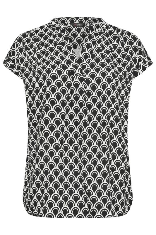 YOURS Plus Size Black Geometric Print Blouse | Yours Clothing 5