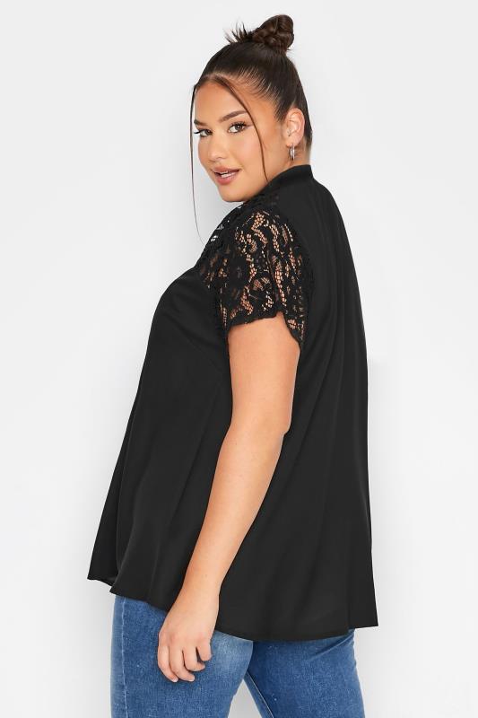 LIMITED COLLECTION Curve Black Lace Insert Blouse 3