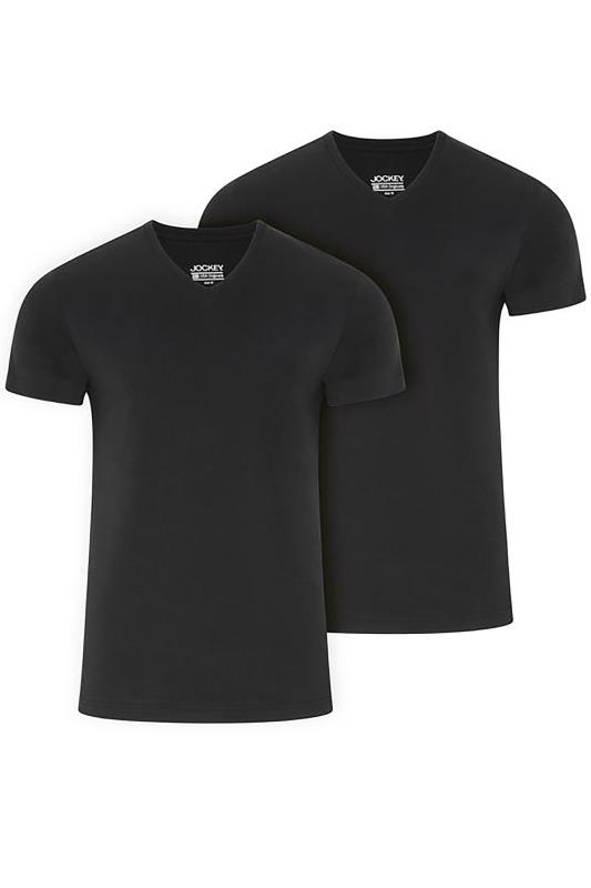  Grande Taille JOCKEY Black 2 Pack T-Shirts
