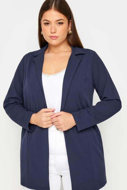 YOURS Plus Size Navy Blue Longline Blazer | Yours Clothing 4