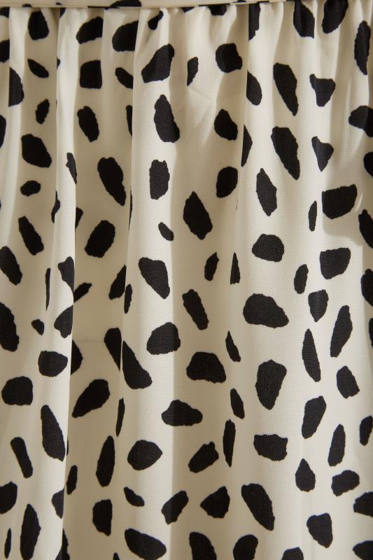 LTS Tall Ivory White Dalmatian Print Wrap Dress 5