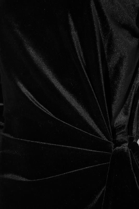 LTS Tall Black Tie Side Velour Midi Dress_S.jpg