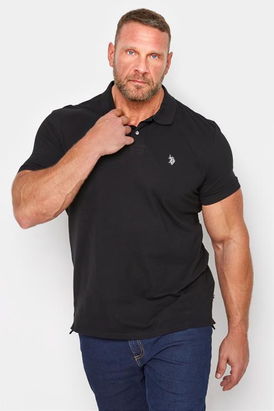 Großen Größen  U.S. POLO ASSN. Big & Tall Black Pique Polo Shirt