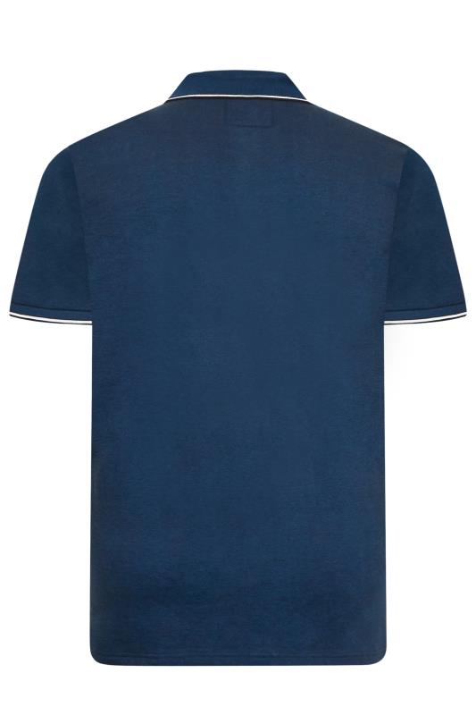 BadRhino Big & Tall Dark Blue Birdseye Polo Shirt | BadRhino 5
