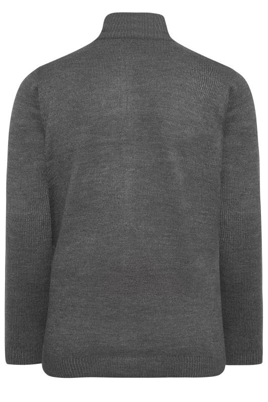 BadRhino Charcoal Grey Essential Full Zip Knitted Jumper | BadRhino 4