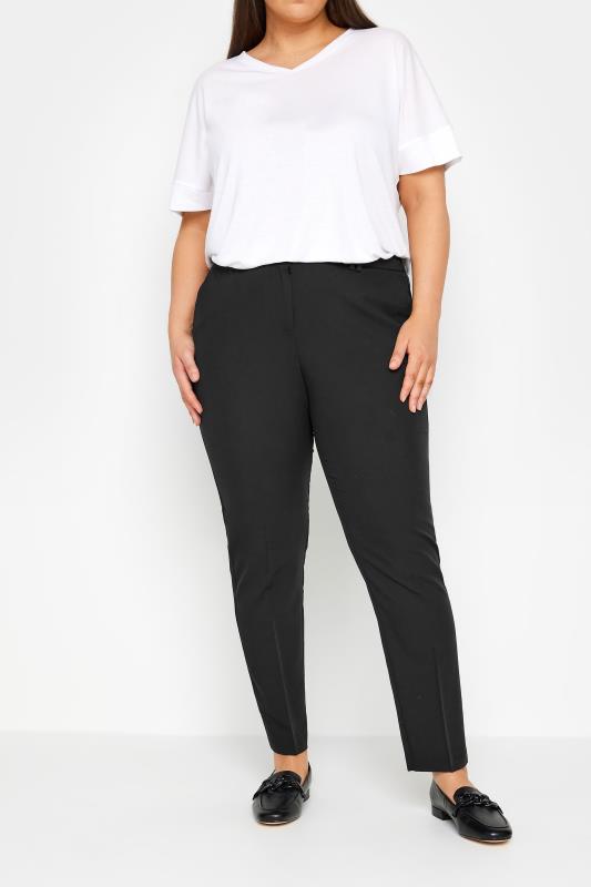 Plus Size  Evans Black Tapered Trousers