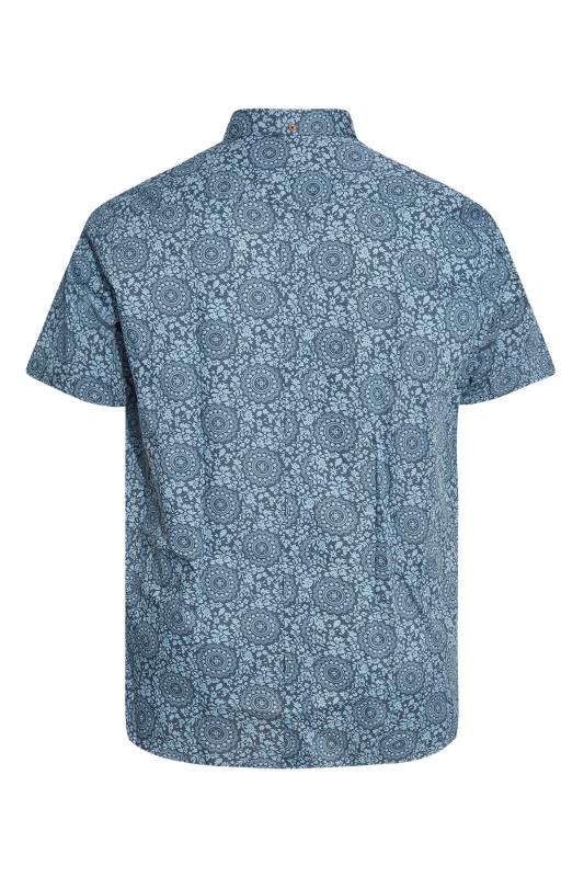 BEN SHERMAN Big & Tall Navy Blue Floral Print Shirt_Y.jpg