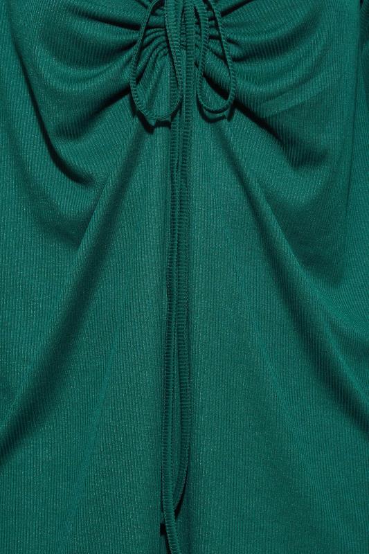 LIMITED COLLECTION Plus Size Green Cut Out Tie Detail Top | Yours Clothing 5