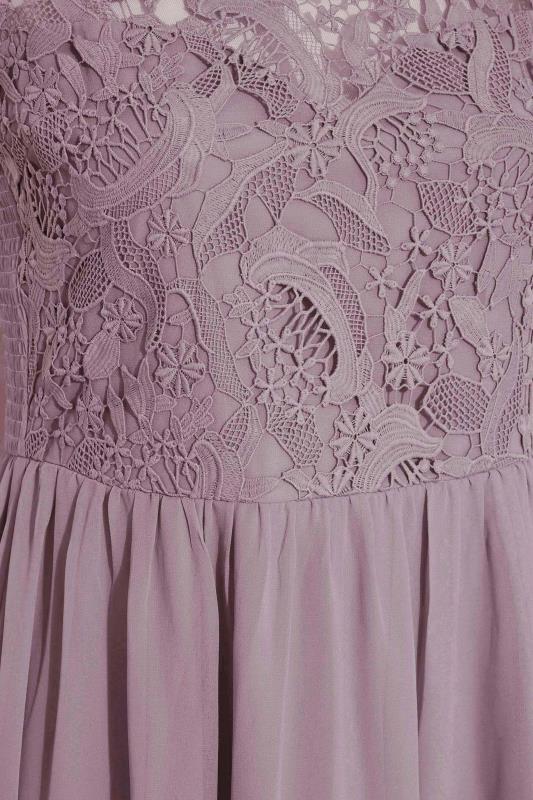 Plus Size YOURS LONDON Curve Purple Lace Front Chiffon Maxi Dress | Yours Clothing  6
