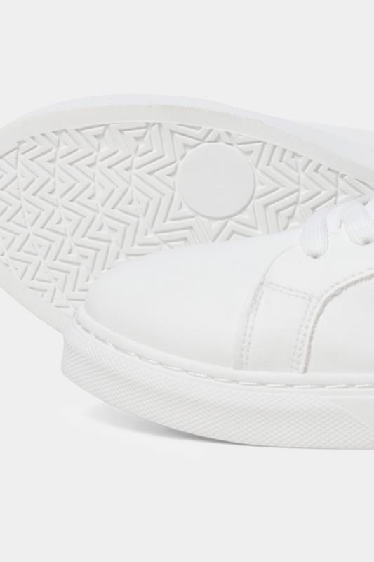 JACK & JONES White Anthracite Faux Leather Trainers | BadRhino 4