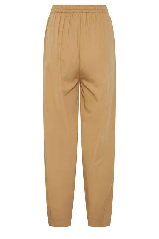 LTS Tall Women's Stone Brown Cotton Barrel Leg Trousers | Long Tall Sally 6