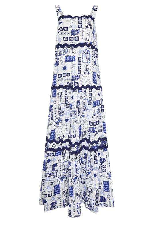 LTS Tall Women's Blue Postcard Print Maxi Dress | Long Tall Sally 6