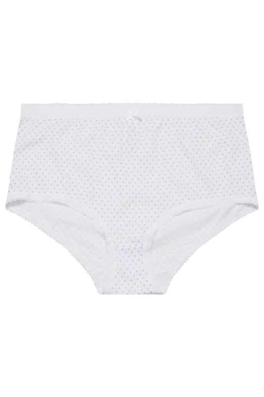 YOURS Plus Size Curve 5 PACK Light Blue Polka Dot Full Briefs | Yours Clothing  4