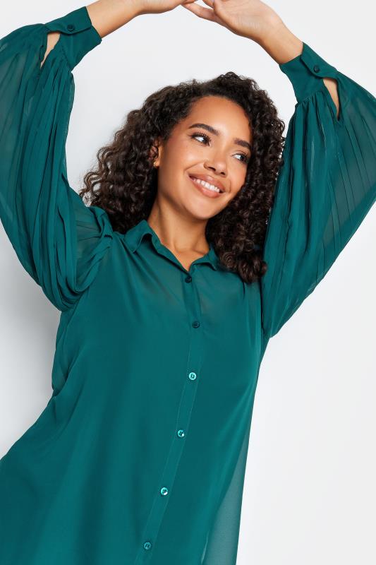 M&Co Green Pleat Sleeve Shirt | M&Co 5