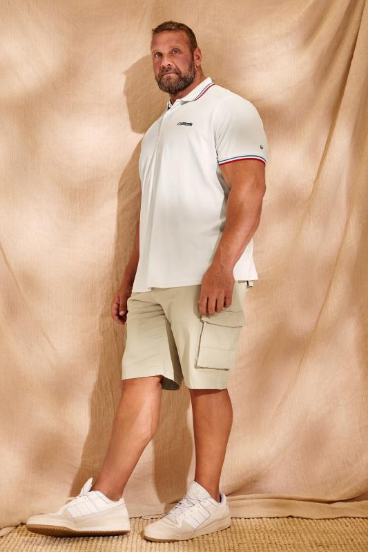 Men's  LAMBRETTA Big & Tall Grey Twin Tipped Polo Shirt