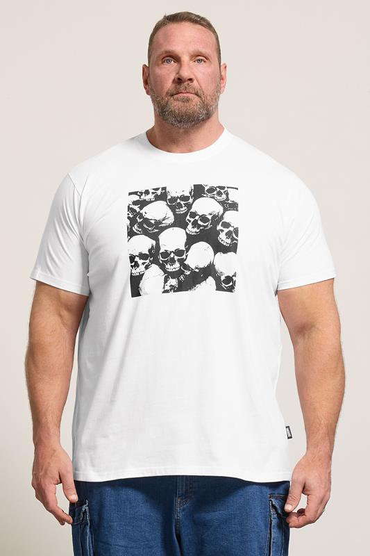  BadRhino Big & Tall T-shirt blanc à imprimé graphique tête de mort