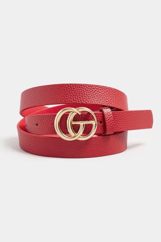 LTS 2 Pack Black & Red Gold Tone Buckle Belts | Long Tall Sally 5