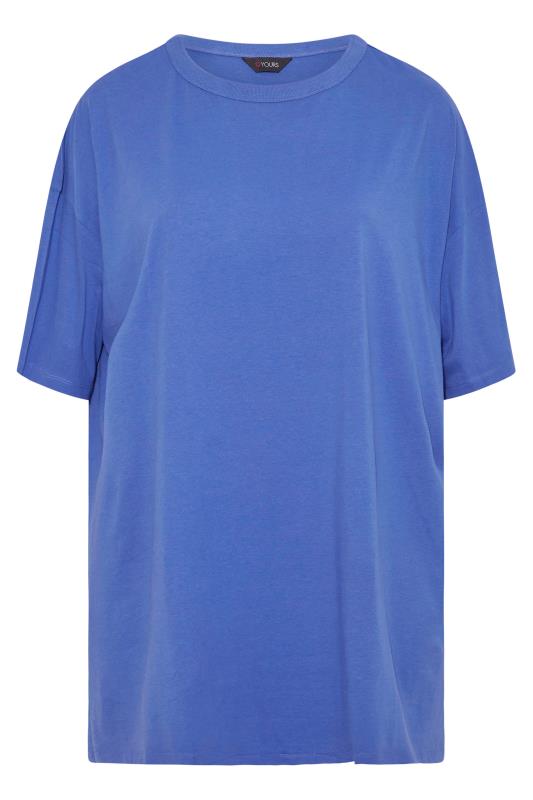 Plus Size Royal Blue Oversized T-Shirt | Yours Clothing  6