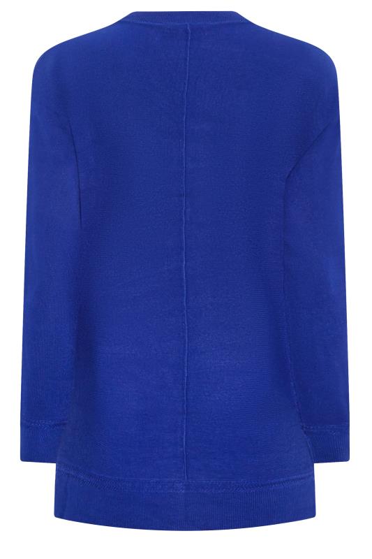 YOURS Plus Size Cobalt Blue Front Seam Detail Jumper | Yours Clothing 7
