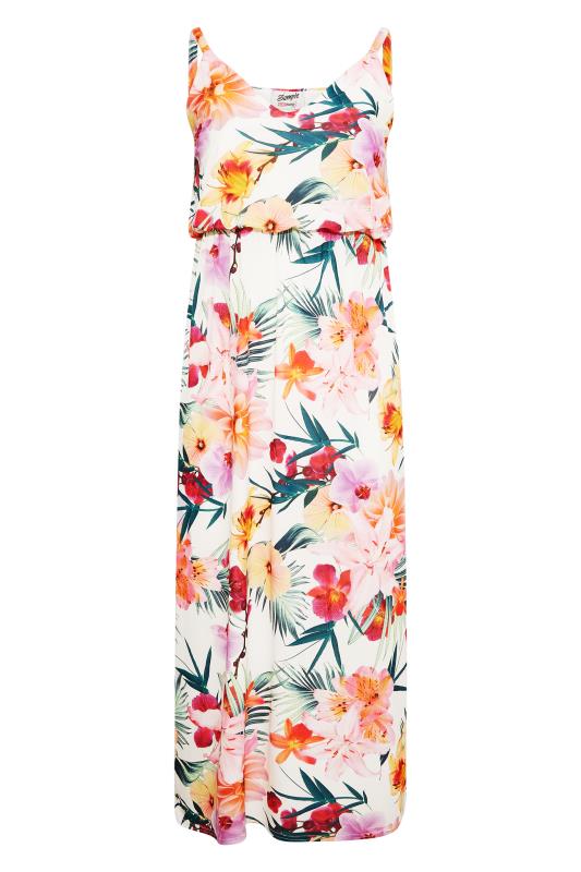 YOURS LONDON Curve White Tropical Cami Maxi Dress 6