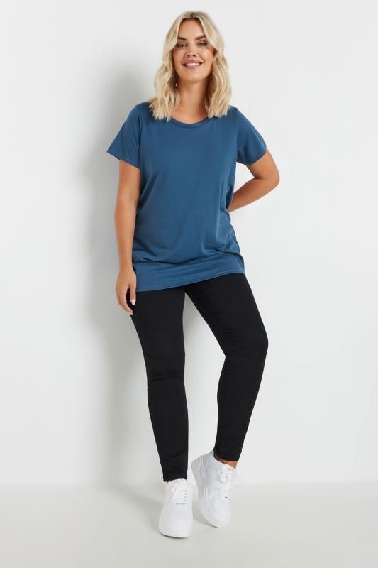 YOURS Plus Size Navy Blue Essential T-Shirt | Yours Clothing 2