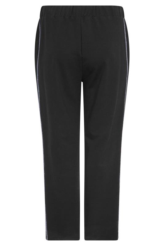 Curve Black Side Stripe Joggers | Yours Clothing 6
