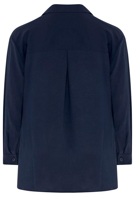 EVANS Curve Navy Blue Long Sleeve Shirt | Evans 6