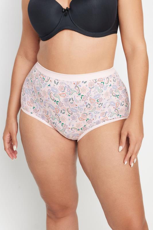 YOURS 5 PACK Pink Paisley Print Full Briefs | Yours Clothing 2